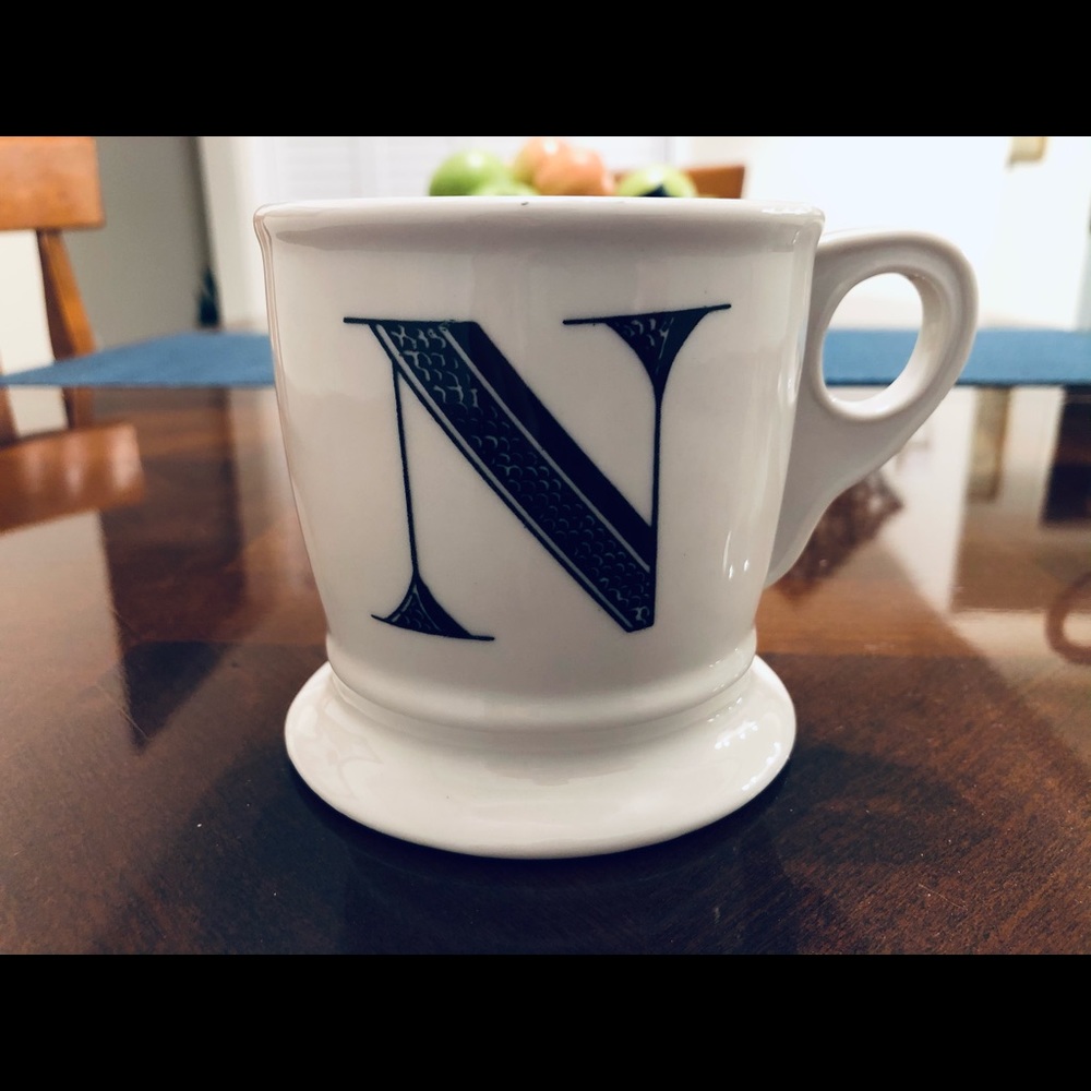 Anthropologie Monogram ‘N’ letter mug